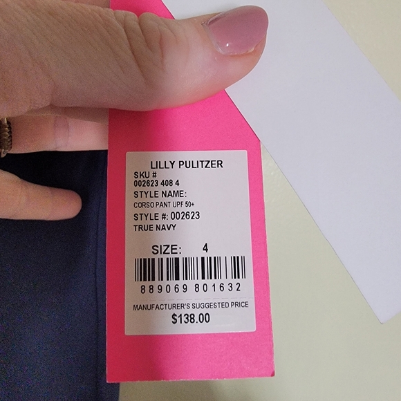 NWT Lilly Pulitzer Corso Pant UPF 50+ True Navy Size 4 Luxletic Golf Pant - Picture 5 of 7